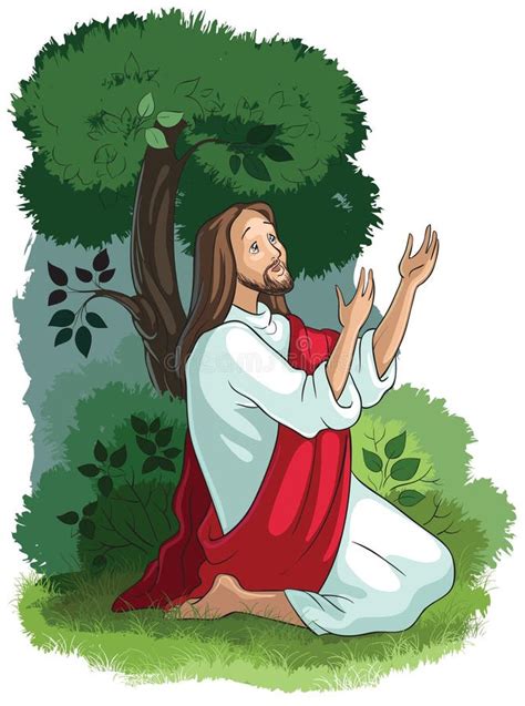 Jesus Praying In The Garden Of Gethsemane Clipart