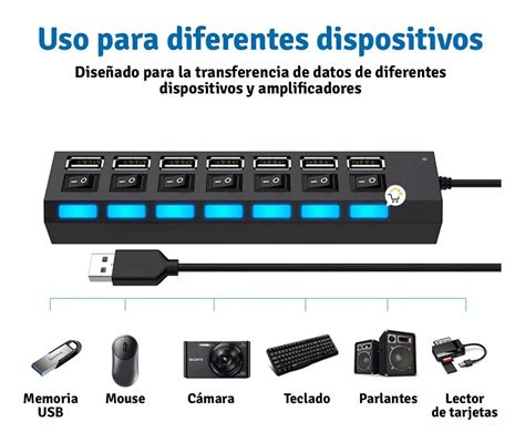 MULTITOMA REGLETA 7puertos Usb Hub TIENDA Oi