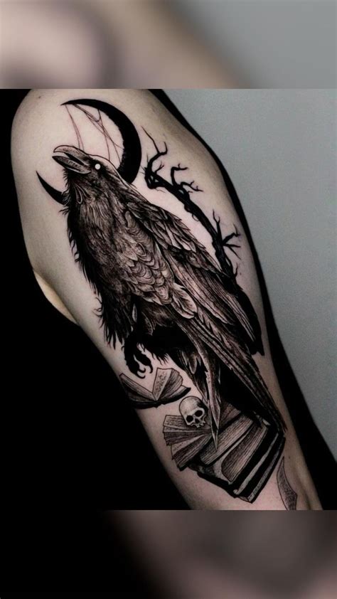 Raven tattoo | large piece | shoulder tattoo | Raven tattoo, Sleeve ...