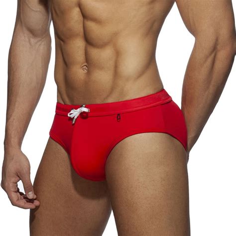 Mizok Men S Swimming Briefs Bikini Swimwear Sexy Beach Swimsuit Trunks Red Xl Walmart
