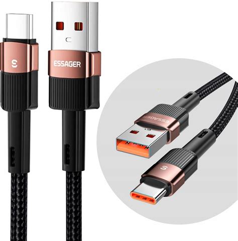 Essager Kabel Usb 6A Typ C Qc 66W Do Huawei Xiaomi Samsung Kable