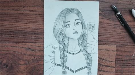 How To Draw A Girl With I Phone Drawing Easy Step By Step Girl Drawing Easy Step By Step