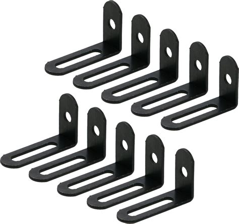 KUMGROT 10pcs Stainless Steel Corner Brace Black L Bracket 90 Degree