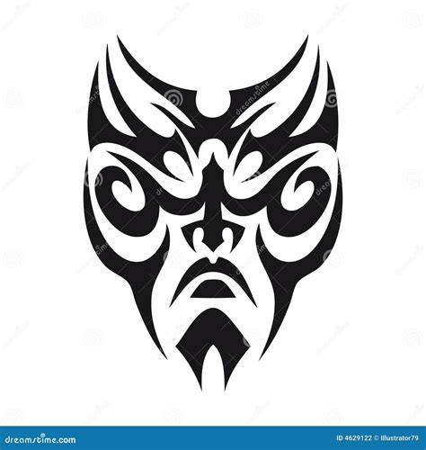 Tribal face tattoo stock illustration. Illustration of hand - 4629122