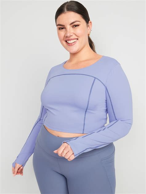 Powersoft Cropped Long Sleeve Top For Women Old Navy