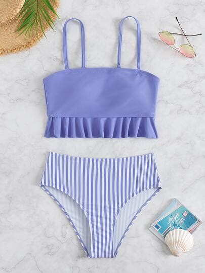 Search Striped Ruffle Bikini Swimsuit Shein Usa