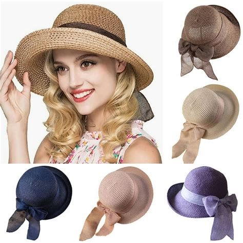 women sun hats fashionable summer wide brim cap beachstraw hat uv upf