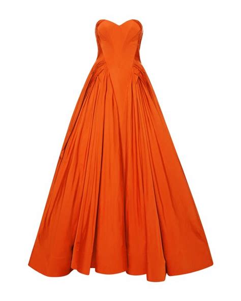 Zac Posen Taffeta Gown In Orange Lyst