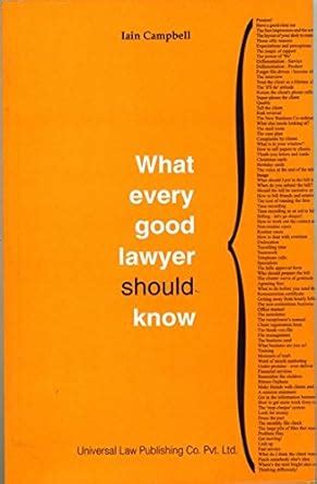 What Every Good Lawyer Should Know Iain Campbell 9788175343412