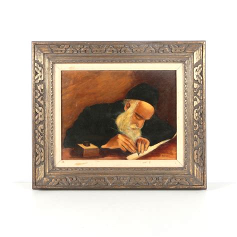 Braiker Oil Painting Of Old Man Writing Ebth