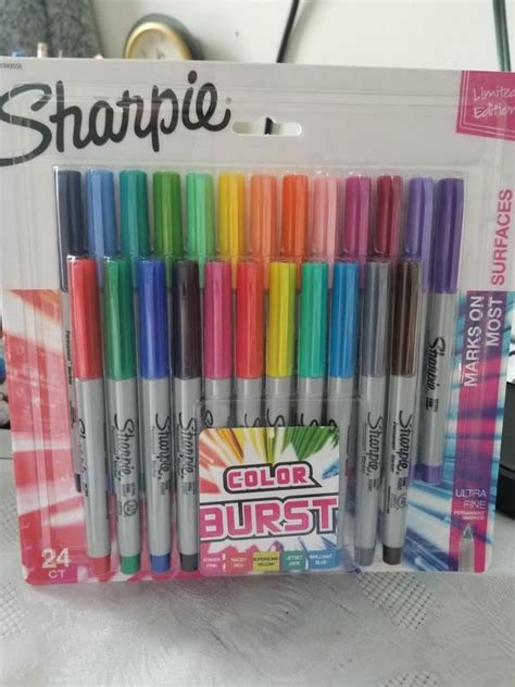 Sharpie Color Burst Ultra Fine Permanent Markers Assorted Colors 24 Count In