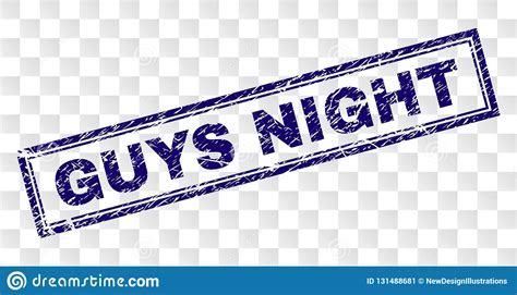 Scratched Guys Night Rectangle Stamp Stock Vector Illustration Of