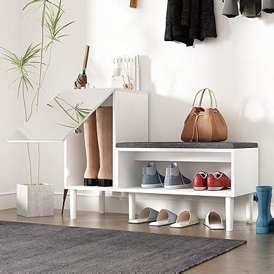 Amazon Maupvit Shoe Storage Bench With Flip Drawer Shoe Cabinet 8