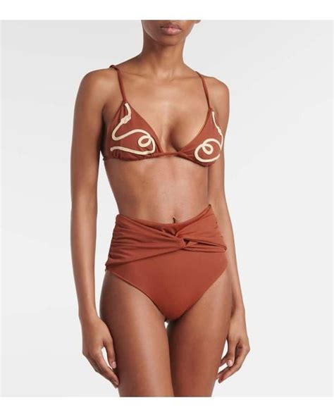 Johanna Ortiz Second Nature Bikini Top In Orange Lyst