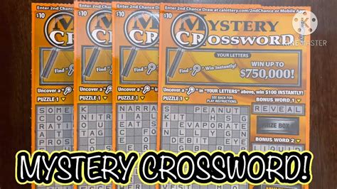 Mystery Crossword Ca Scratchers Youtube