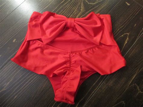 Bikini Set High Waist Sexy Bottom Bow Bandeau Top With Etsy
