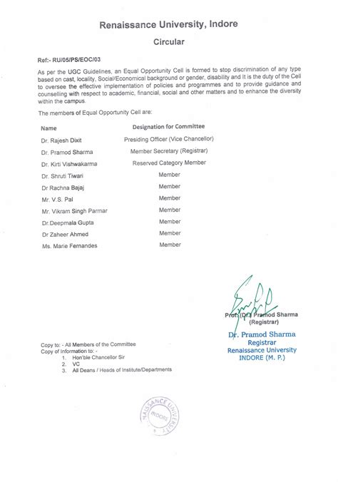 Equal Opportunity Cell - Renaissance University