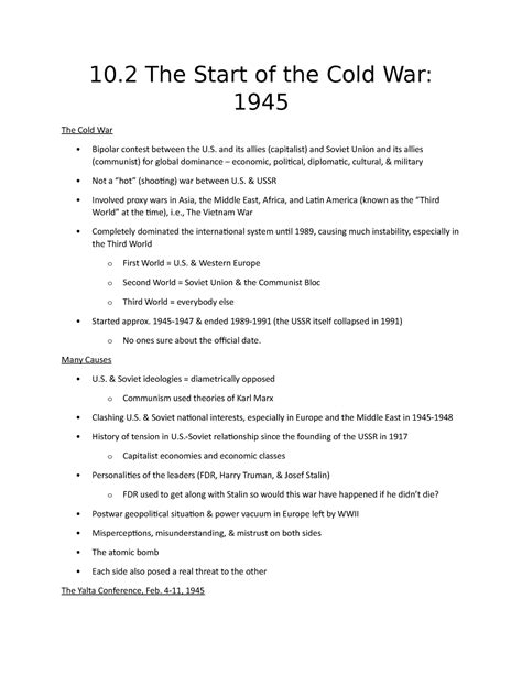 Cold War And Society AMH 2020 10 The Start Of The Cold War 1945 The