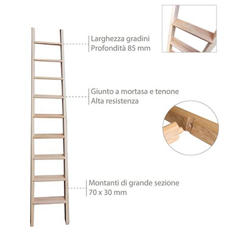 Scala Per Soppalco In Legno Gradini Da 8 5 Cm