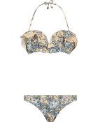 Zimmermann Multicolor Frill Bikini With Beach Print In Multicolor Lyst