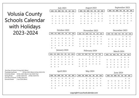 Volusia County Schools Calendar With Holidays