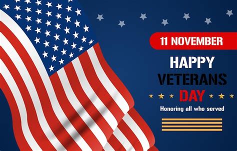 Premium Vector Happy Veterans Day Celebration On November