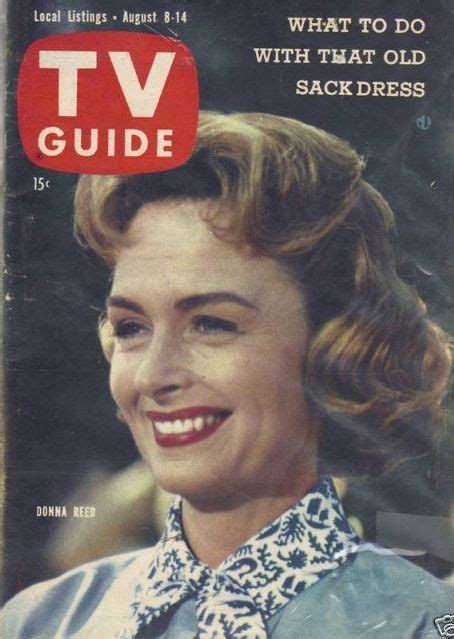 Donna Reed Tv Guide Magazine 08 August 1959 Cover Photo United States