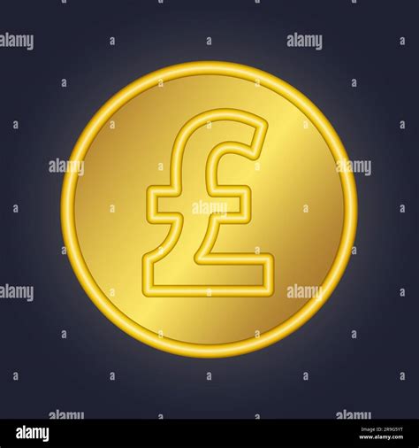 3d Gold Pound Sterling Symbol Golden Coin Icon Money Design Currency