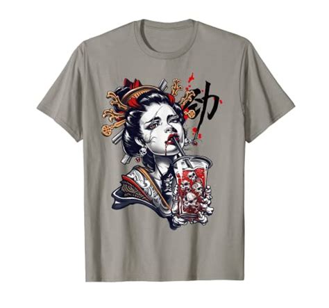 Japanese Geisha Girl Vaporwave Cyberpunk Popart Urban Style T Shirt