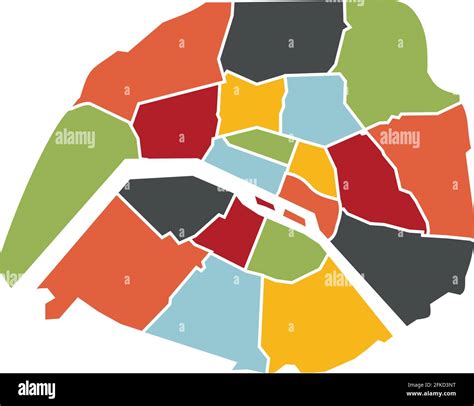 Carte Des Arrondissements De La Ville De Paris France Photo Stock Alamy