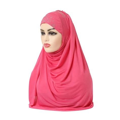 Muslim Women Girls Hijab Islamic Hijab Scarf One Piece Fashion Solid