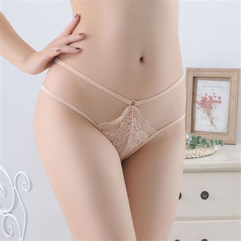 Mother Day Gifts Tawop Seamless Thongs For Women Beige Lace Panties