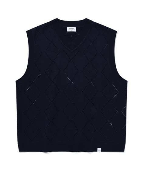 Musinsa Covernat Argyle Scarf Knit Vest Navy