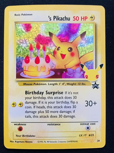 Pokémon TCG Pikachu Celebrations Birthday Pikachu Black Star Promo 24