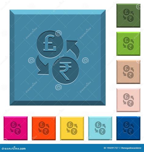 Pond Geld Uitwisseling Van Rupee Gegraveerde Pictogrammen Op Bewerkte