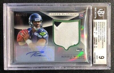 Russell Wilson Topps Platinum Black Refractor Rc Patch Bgs