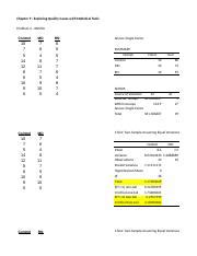 HW 9 Xls Chapter 9 Exploring Quality Issues With Statistical Tools