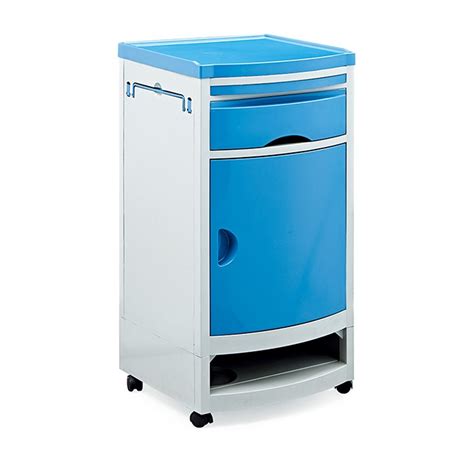 Supply Blue Medical Abs Hospital Bedside Cabinet With Shoe Rack