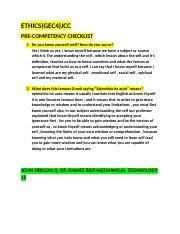 PRE COMPETENCY CHECKLIST DE CHAVEZ JOHN HERSON Q Docx ETHICS GEC4