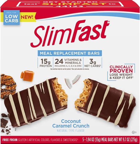 Amazon SlimFast Low Carb Meal Replacement Protein Bar Keto