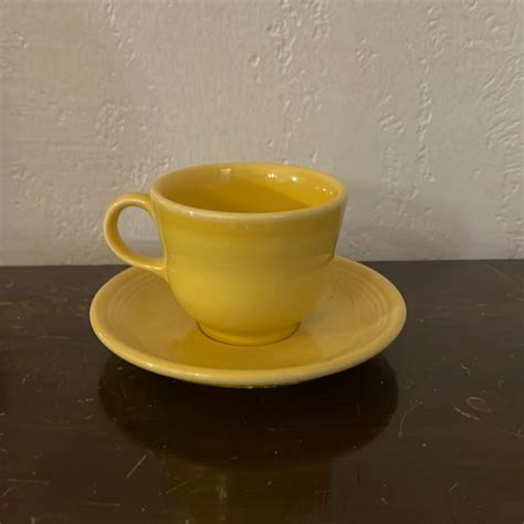 Fiestaware Dining Fiestaware Yellow Tea Cup And Saucer Poshmark