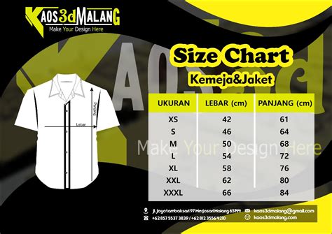 Mengenal Ukuran Size Chart Kaos Dan Polo Kaos Kids Kemeja Dan Jaket