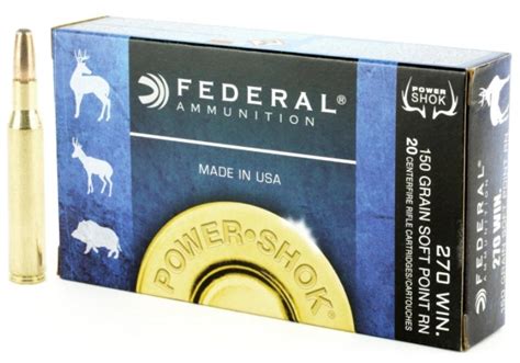 Federal Premium Power Shok 270 Winchester 150 Grain Soft Point Round Nose