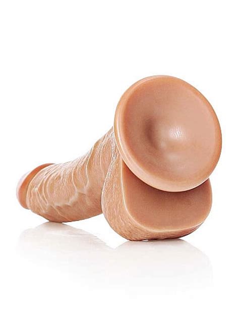 Realrock Dildo With Balls And Suction Cup Cm Tan Skin