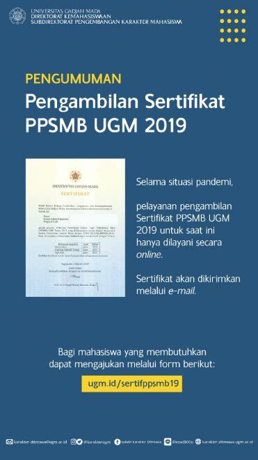 Pengambilan Sertifikat PPSMB UGM 2019 Daring Subdit Pengembangan