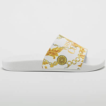 Versace Jeans Couture Claquettes Fondo Slide 75YA3SQ4 ZS834 Blanc