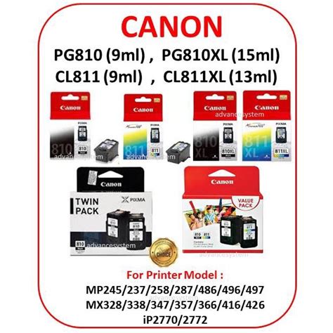 Original Canon Pg810 Cl811 810xl 811xl Value Pack Pg 810cl 811 Twin