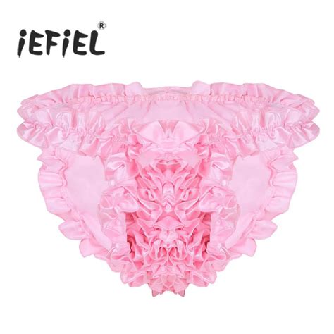 Aliexpress Buy NEW Mens Lingerie Sexy Gay Underwear Super Frilly Satin Ruffled Lined High