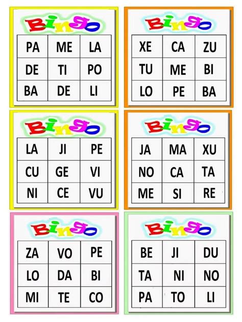 Bingo De Sílabas Para Imprimir Pdf - Bingo Das Silabas | PDF | Bingo educativo de alfabetização, Bingo de ...