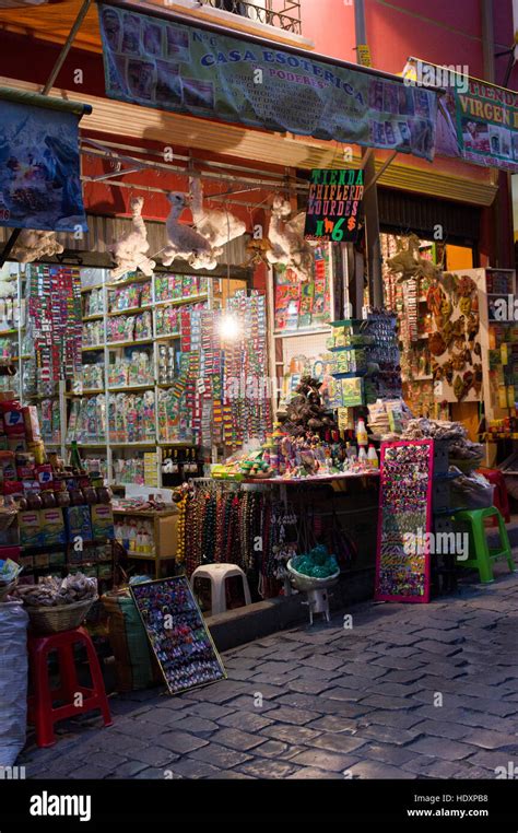 Calle De Las Brujas Or Witches Market In La Paz Bolivia Where